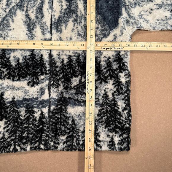 Vintage Black Mountain AOP Outdoor Fleece Jacket Mountain Cabin Scene Small - Picture 8 of 8